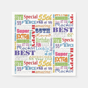 Unique And Special 55th Birthday Party Gifts Napkin