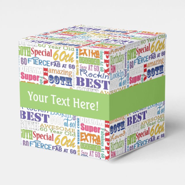 Unique And Special 60th Birthday Party Gifts Favor Box (Front Side)