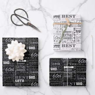 Unique And Special 60th Birthday Party Gifts Wrapping Paper Sheet