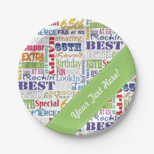 Unique And Special 65th Birthday Party Gifts Paper Plate
