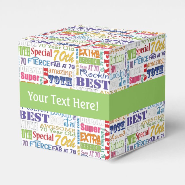Unique And Special 70th Birthday Party Gifts Favor Box (Front Side)