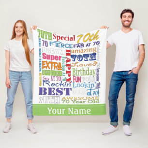 Unique And Special 70th Birthday Party Gifts Fleece Blanket