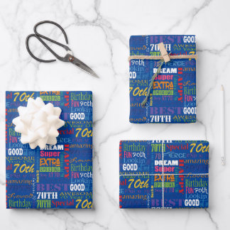 Unique And Special 70th Birthday Party Gifts Wrapping Paper Sheet