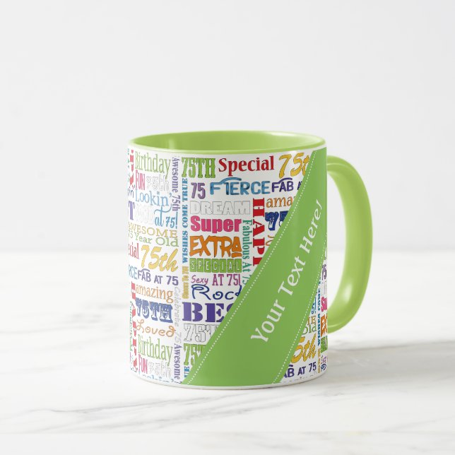 Unique And Special 75th Birthday Party Gifts Mug (Front Right)