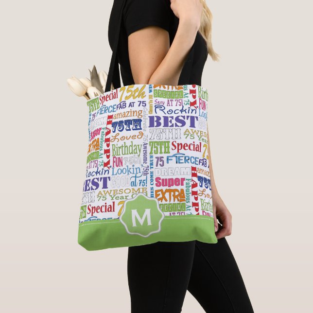 Unique And Special 75th Birthday Party Gifts Tote Bag (Close Up)