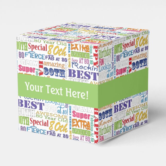 Unique And Special 80th Birthday Party Gifts Favor Box (Front Side)