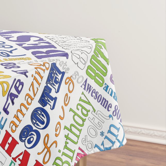 Unique And Special 80th Birthday Party Gifts Tablecloth (In Situ)