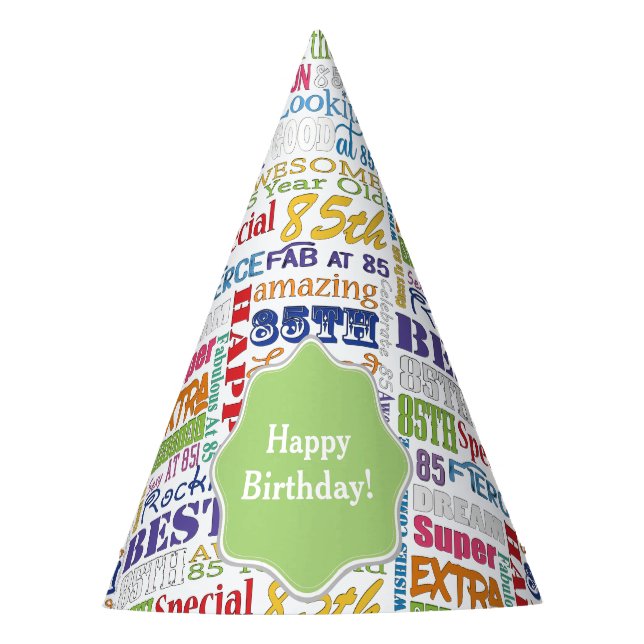 Unique And Special 85th Birthday Party Gifts Party Hat (Front)