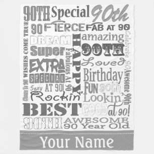 Unique And Special 90th Birthday Party Gifts Fleece Blanket