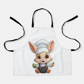 Unique Animal Lover Art Cute Chef Bunny Apron