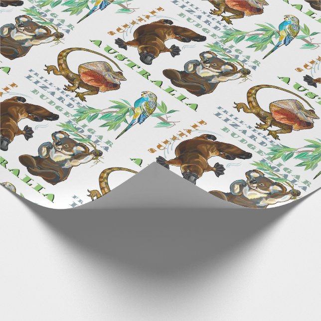 unique animals of Australia Wrapping Paper (Corner)