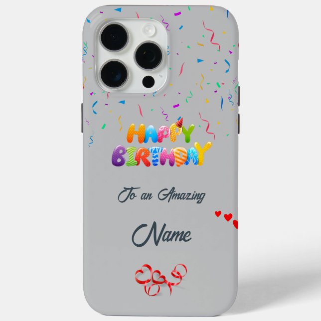 Unique Anniversaire iPhone 15 Pro Max Coque (Verso)