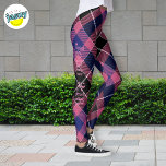 Unique Argyle Pattern Pink Purple Custom Text Leggings<br><div class="desc">These pink and black plaid leggings not only add a stylish touch to your wardrobe but also offer an opportunity to share God's love with those around you. Customize them with your favourite scripture or message to spread positivity and inspiration wherever you go.</div>