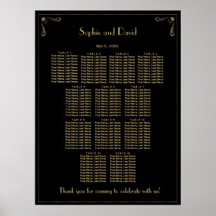 Unique Art Deco Great Gatsby Wedding Seating Chart