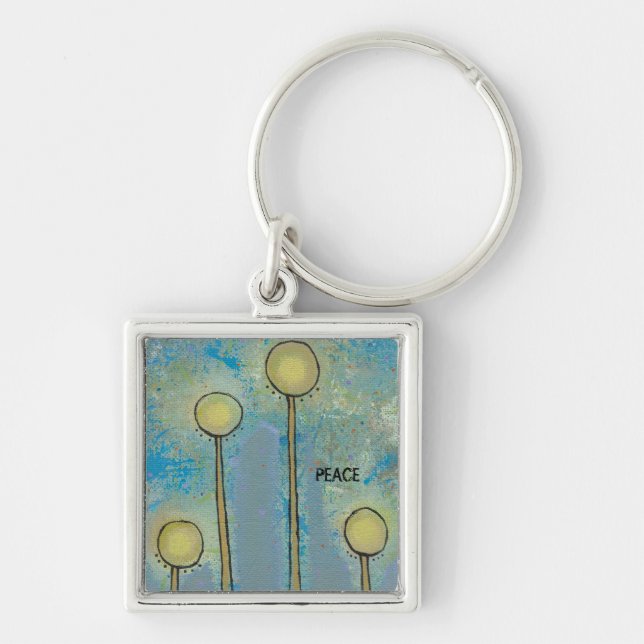 Unique art design fun painting customize your own keychain (Front)