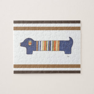 Unique Art Puzzle - 2 Dachshunds - Erin Brie Art