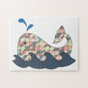 Unique Art Puzzle-Geometric Whale Jigsaw Puzzle