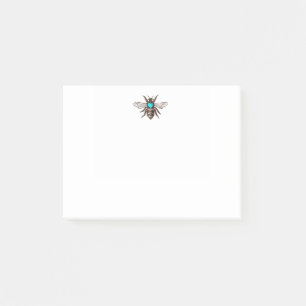 Unique Artistic Bee with Turquoise Heart Nature Post-it Notes