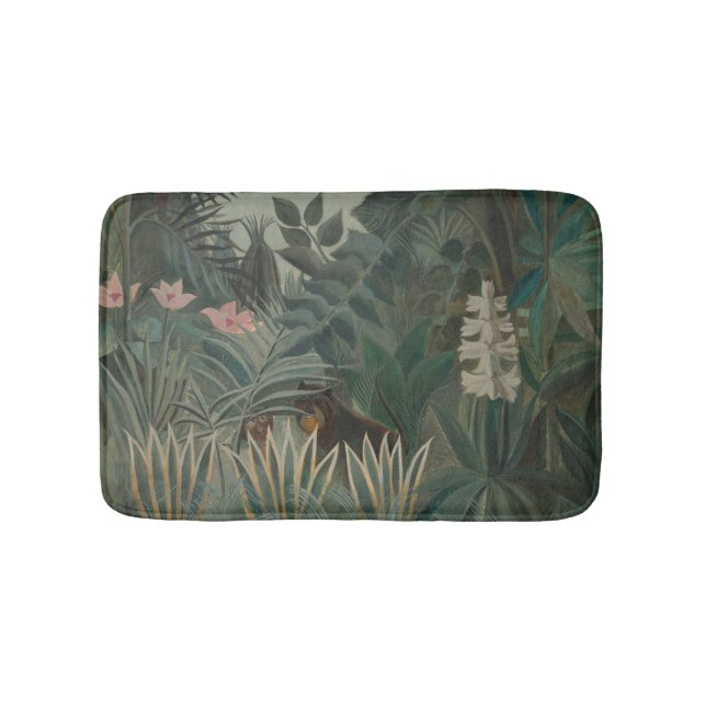 Unique Artistic Jungle Painting Henri Rousseau Bath Mat (Front)