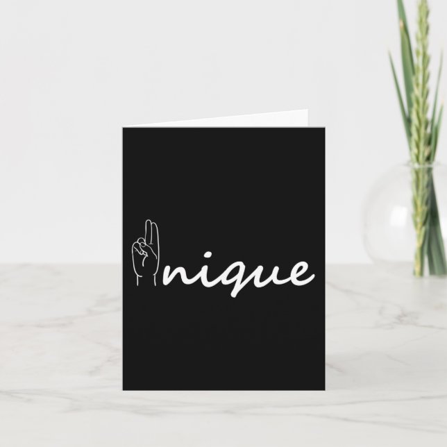 Unique ASL Alphabet American Sing Language ASL Tea Card (Front)