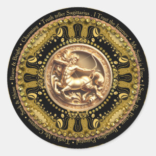 Unique Astrology Sagittarius Zodiac Affirmations Classic Round Sticker