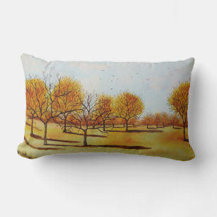 unique autumn trees landscape scenic  lumbar pillow