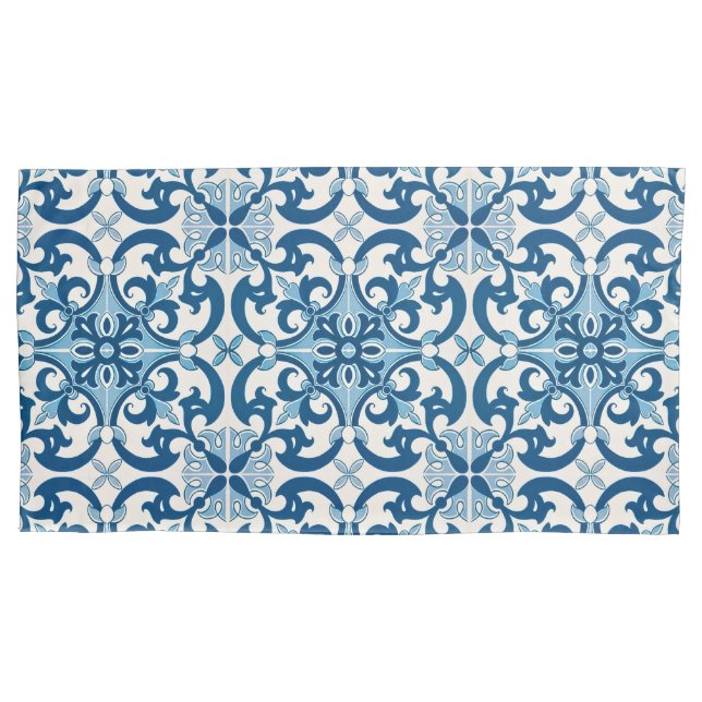 Unique Azulejo Fleur De Lis Pillowcase (Front)