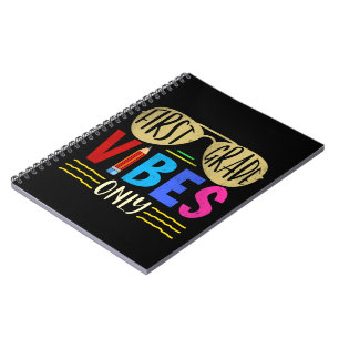 Unique Baby Boys 1st Grade Vibes Back to School Notebook
