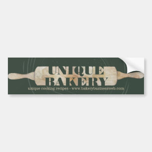 Unique Bakery Rolling Pin pastry chef dough logo Bumper Sticker