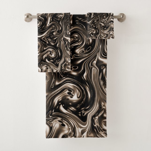 unique, beautiful, colourful, painted pattern a gr bath towel set (Insitu)