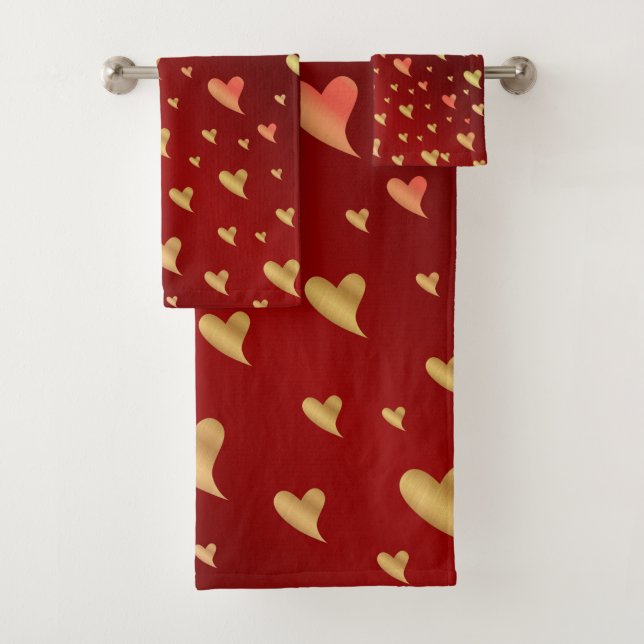unique, beautiful, colourful, painted pattern a gr bath towel set (Insitu)