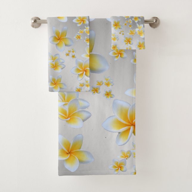 unique, beautiful, colourful, painted pattern a gr bath towel set (Insitu)