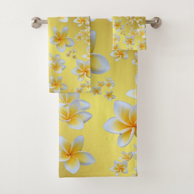 unique, beautiful, colourful, painted pattern a gr bath towel set (Insitu)