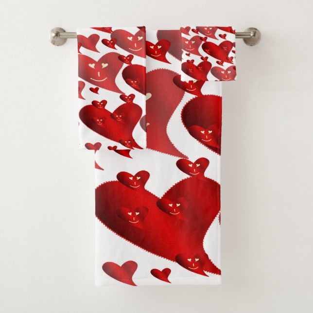 unique, beautiful, colourful, painted pattern a gr bath towel set (Insitu)