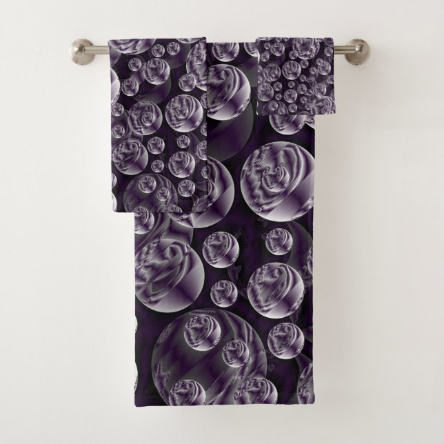 unique, beautiful, colourful, painted pattern a gr bath towel set (Insitu)