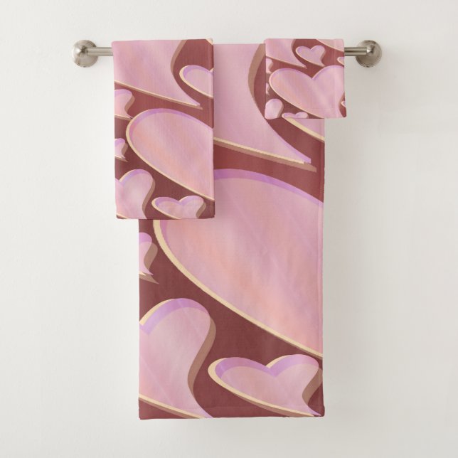 unique, beautiful, colourful, painted pattern a gr bath towel set (Insitu)