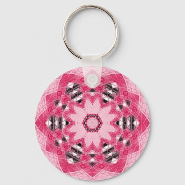 unique beautiful flower mandala design keychain (Front)