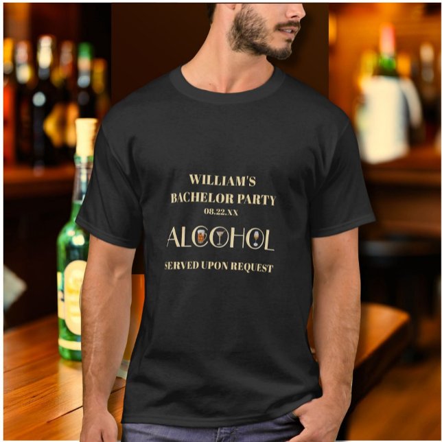 Unique Beer Wine Martini Bachelor Party T-Shirt (Creator Uploaded)