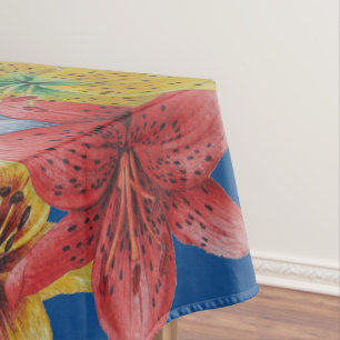 unique big and bold colourful flowers floral tablecloth