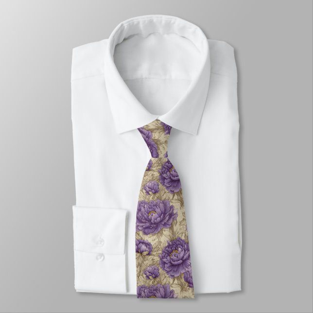 Unique Birthday Gifts For Boyfriend Peonies Tie (Tied)