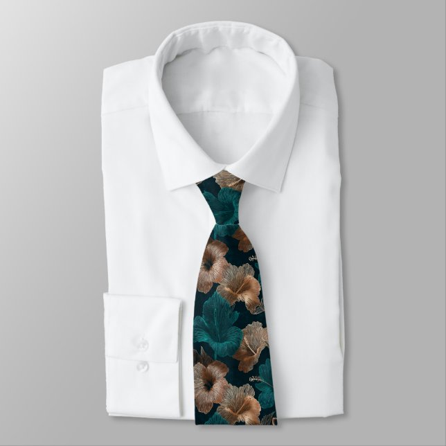 Unique Birthday Gifts For Boyfriend Tropical Flowe Tie (Tied)