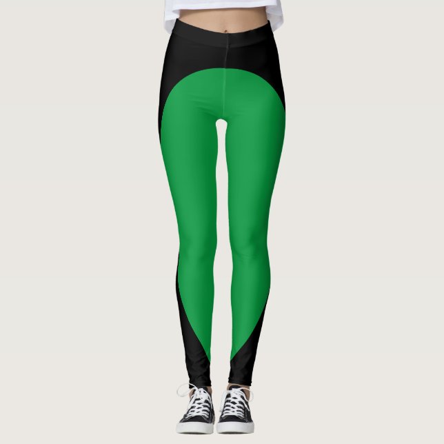 Unique Black and Green New Year's Day Leggings (Front)