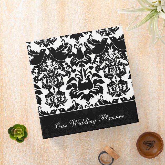Unique Black and White Damask Lovebird Binder (In Situ)