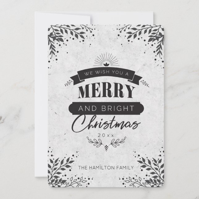 Unique Black and white elegant Christmas card (Front)
