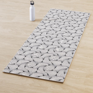 Unique Black and White Interwoven Lines Yoga Mat