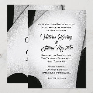 Unique Black and White Wedding Invitation