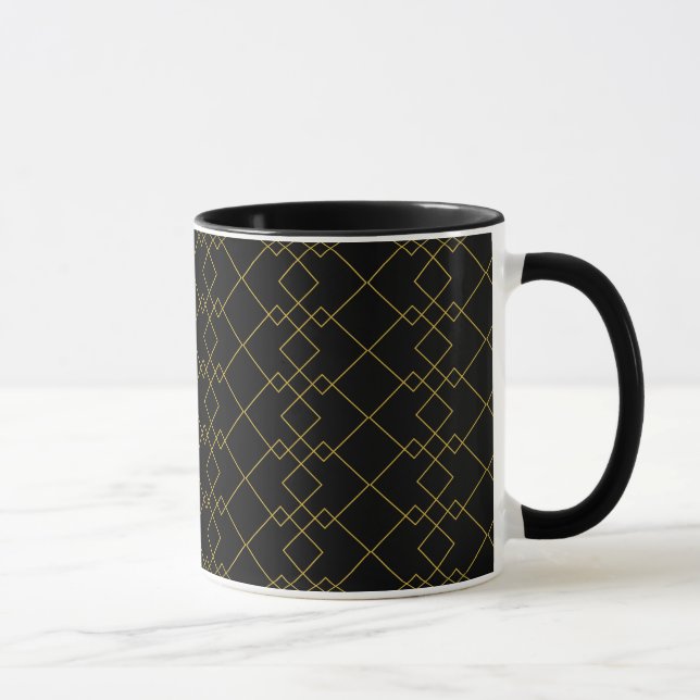 Unique Black Combo Mug Featuring Gold Box Design (Right)