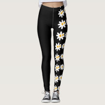 Unique black floral abstract  leggings