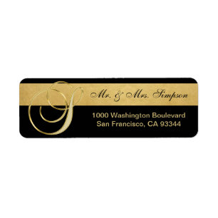Unique Black Gold Foil Monogram Letter 'S' Return