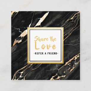 Unique Black Gold Marble Customer Referral Card